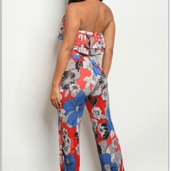 Floral Strapless Jumpsuit - Picture 2 of 3